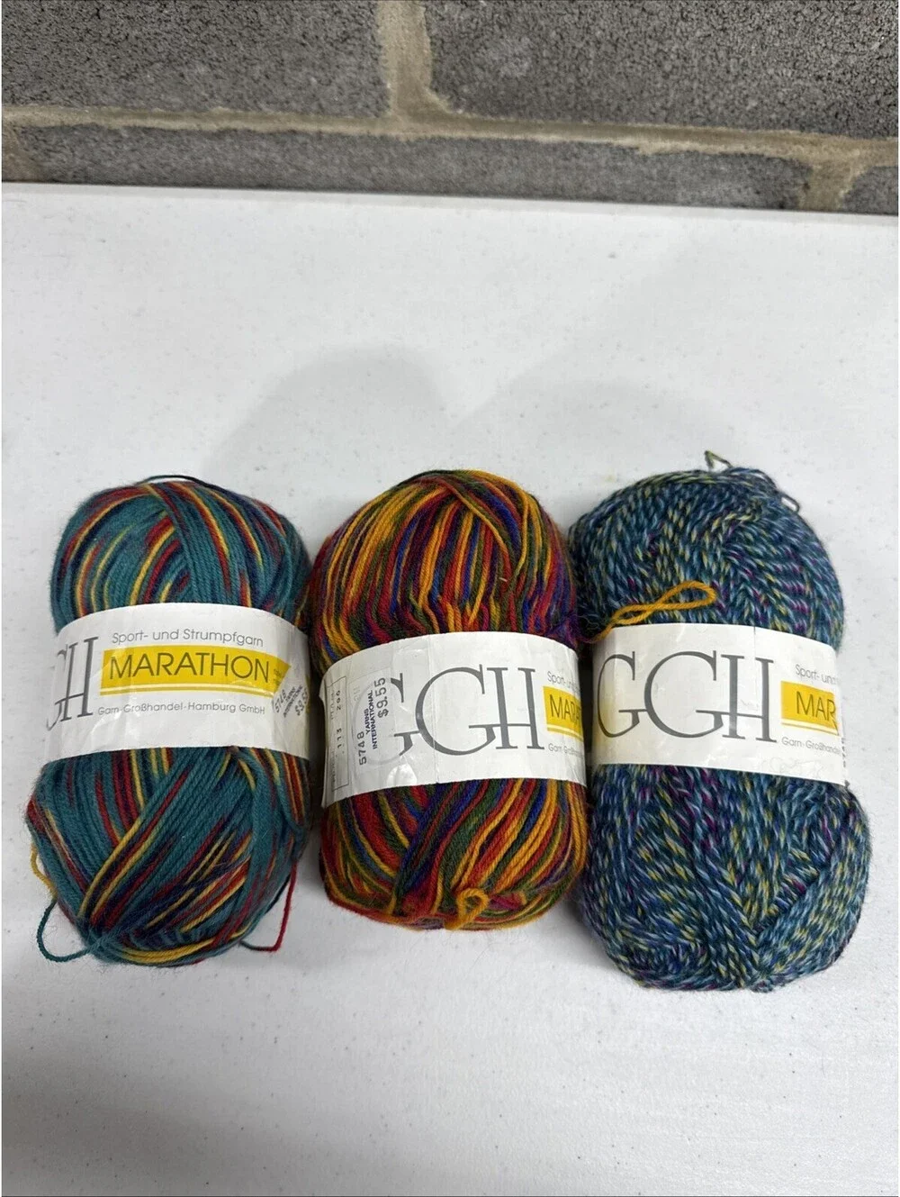 GGH Marathon Virgin Wool/Nylon Yarn Multi Color 3 Skein Lot